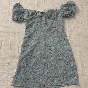 Blue flowery mini sundress